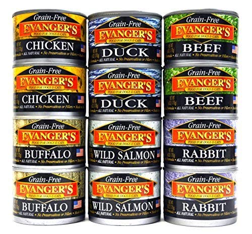 Evangers Grain Free, All Natural Dog/Cat Food Variety Pack - 6 Flavors (Chick...