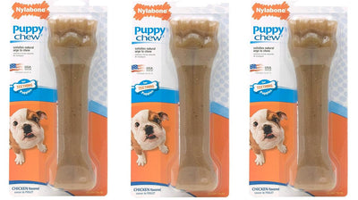 Nylabone (3 Pack) Just for Puppies Chicken Flavored Bone Teething Chew Toy - ...