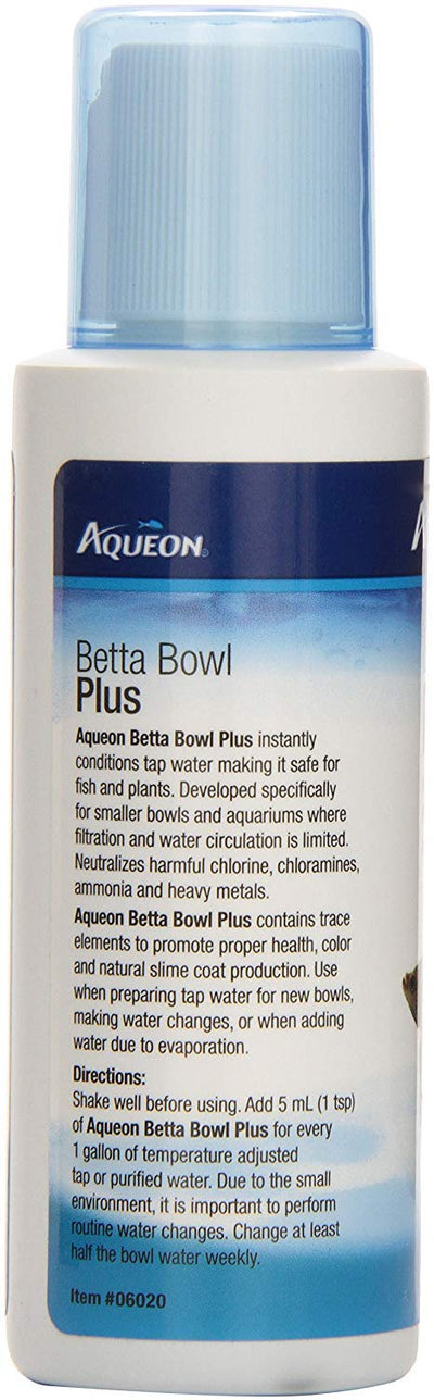 Aqueon 4 Pack of Betta Bowl Plus Water Conditioner & Dechlorinator, 4 Fluid O...