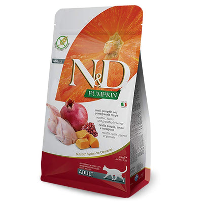 Farmina N&D, Pumpkin Quail Pumpkin and Pomegranate Recipe Adult Dry Cat Food,...