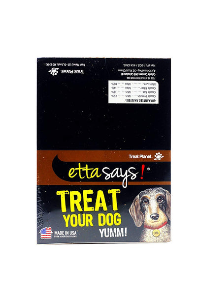 Etta Says Natural Crunchy Beef Chews Dog Treats, 36 Count