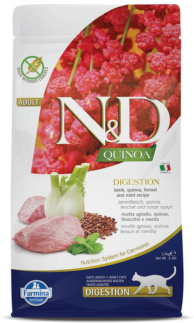 Farmina N&D, Quinoa Digestion Lamb Quinoa Fennel and Mint Recipe Dry Cat Food...