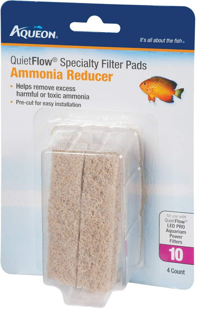 Aqueon QuietFlow Ammonia Reducer 10 Specialty Filter Pads, 12ct (3 x 4ct)