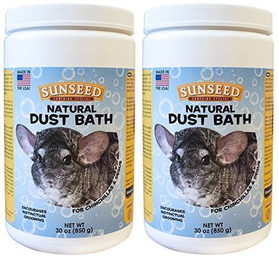 (2 Pack) Sunseed Natural Dust Bath for Chinchillas, 30 Ounces Per Container