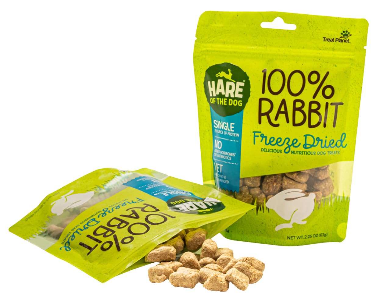 Hare of the Dog Freeze Dried Rabbit Dog Treats Pack of 2 – 100% Rabbit, Singl...