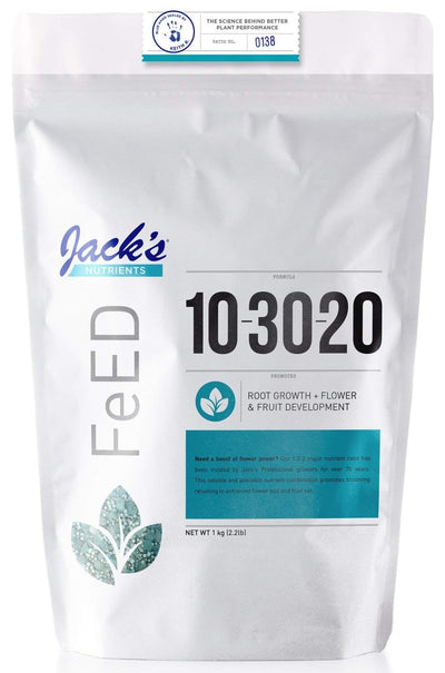 Jack's Nutrients Bloom Feed, 10-30-20 Water-Soluble Fertilizer, 2.2lbs