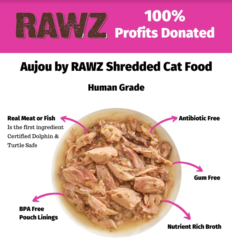 Rawz Aujou Chicken Breast & Pumpkin Cat Food 8/2.46 oz Pouches