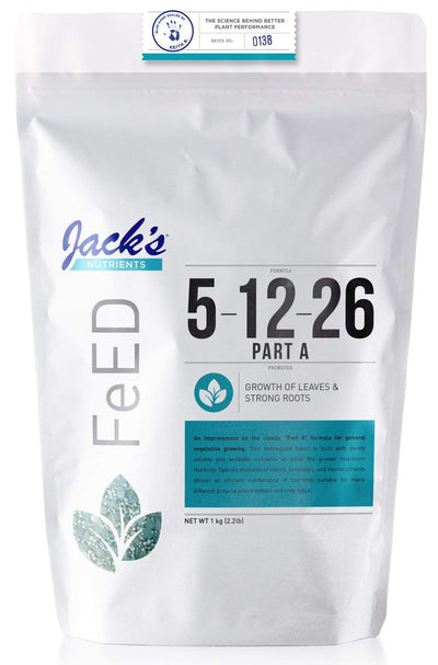 Jack's Nutrients Part A Formula, 5-12-26 Water-Soluble Fertilizer, 2.2lbs