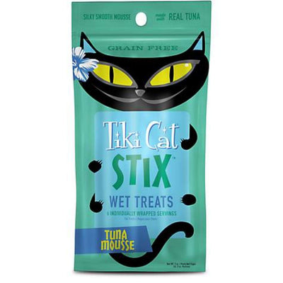 Tiki Cat Stix Grain Free Wet Mousse Treats for Cats Tuna 3ounce Pouches 12 Count