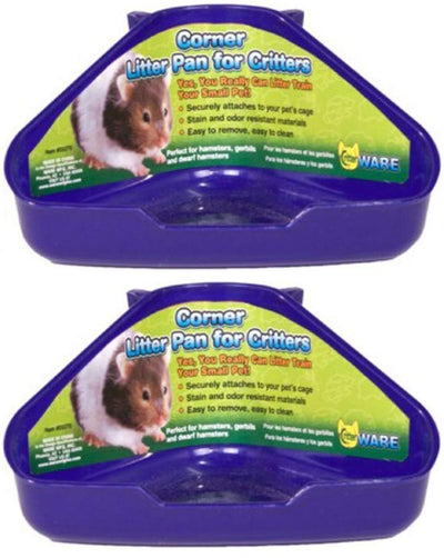 Ware 2 Pack of Corner Litter Pans for Hamsters Gerbils and Dwarf Hamsters, As...