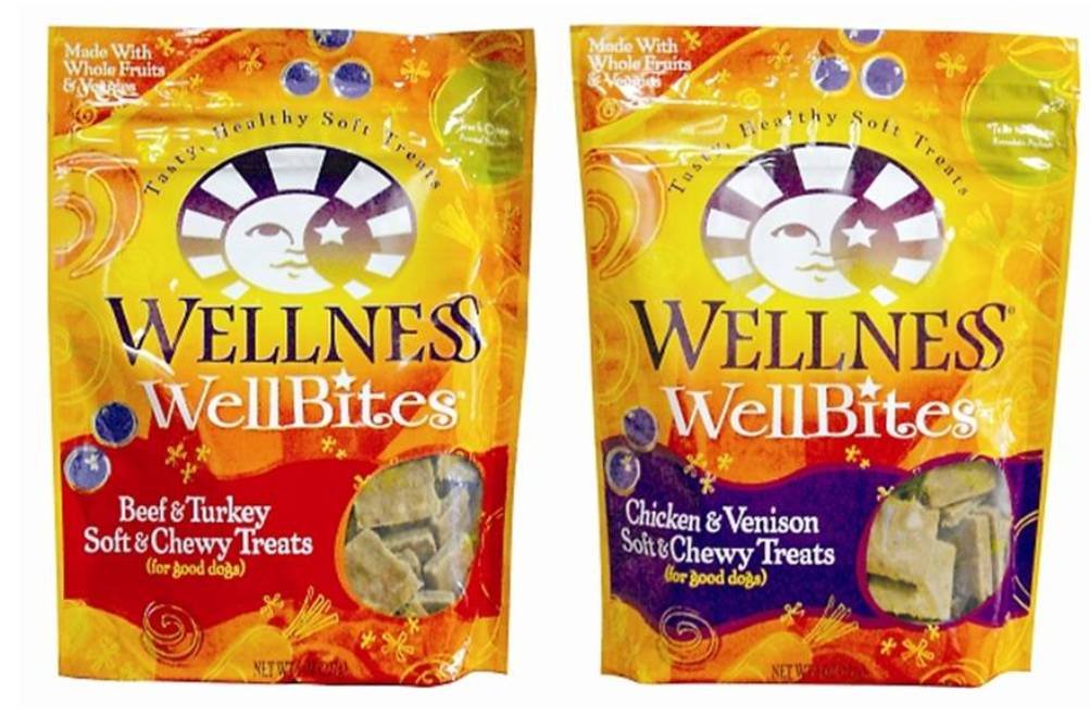 Wellness WellBites Soft & Chewy Treats For Good Dogs 2 Flavor Variety Bundle:...