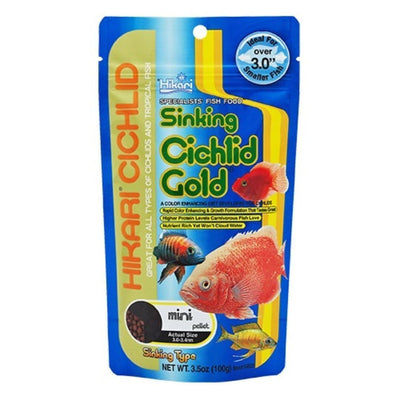 (2 Pack) Hikari Sinking Cichlid Gold Pellets for Pets, Mini - 2.2 Pound Bags ...
