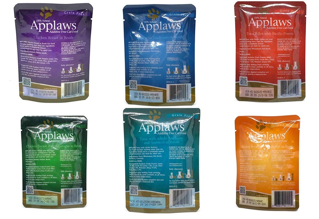 Applaws Grain Free Additive Free Cat Food 6 Flavor Variety Bundle (12 Pouches...