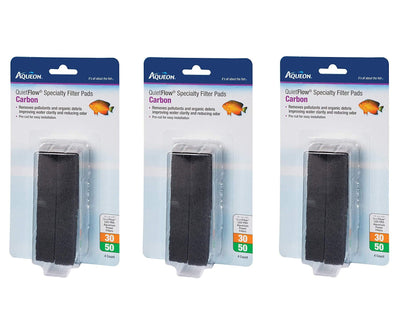 Aqueon 3 Pack of QuietFlow Specialty Filter Pads, 30/50, Carbon3