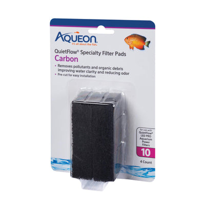 (3 Pack) Aqueon QuietFlow Carbon Specialty Filter Pads, Size 10, 4 Pads Per Pack