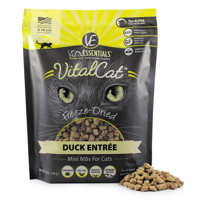 Vital Cat Freeze-Dried Duck Mini Nibs Grain Free Limited Ingredient Cat Food,...