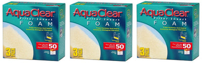 (9 Pack) AquaClear 50-Gallon Foam Inserts, (3 Boxes with 3 Inserts each)