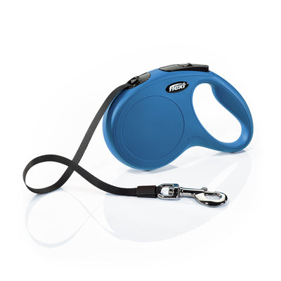 FLEXI New Classic Retractable Dog Leash (Tape), 16 ft, Medium/Large, Blue