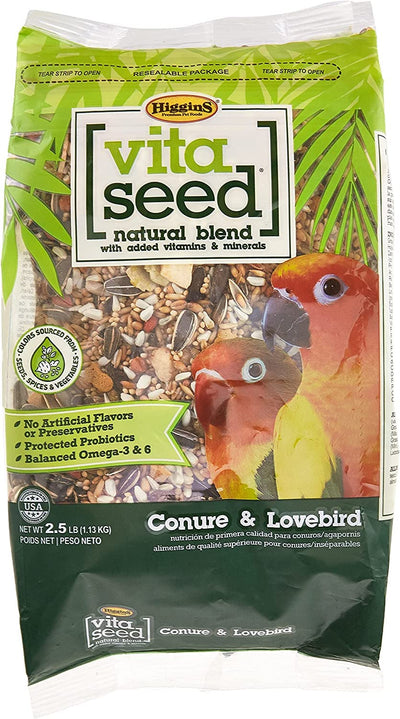 Higgins 2 Pack of Vita Seed Natural Blend Conure and Lovebird Food, 5 Pounds ...