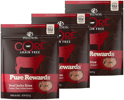 WELLNESS CORE Pure Rewards Natural Grain Free Dog Treats, Soft Jerky Bites, 4...