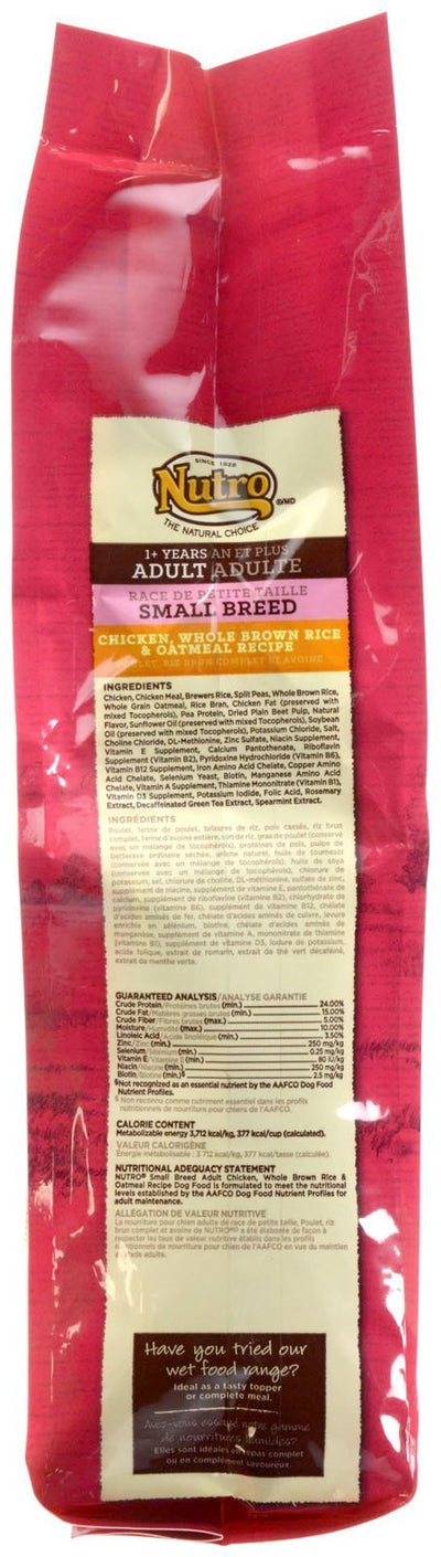 Nutro Small Breed Adult Farm Raised Chicken, Brown Rice, And Sweet Potato Rec...