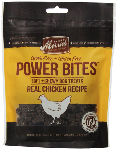Merrick Chicken Power Bites Made in USA 2 Pack 12 Ounces Total Dog Treats Tra...