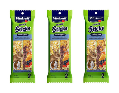 Vitakraft 6 Pack of Crunch Sticks Treats, Variety Pack, for Rabbits and Guine...