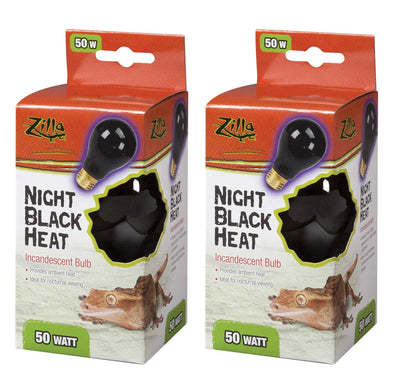 Zilla Night Black Heat Incandescent Bulb for Reptiles [Set of 2] Watt: 50 Watts