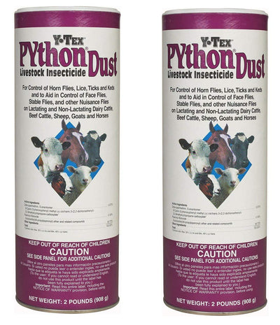 (2 Pack) Python Livestock Insecticide Dust 2lb each
