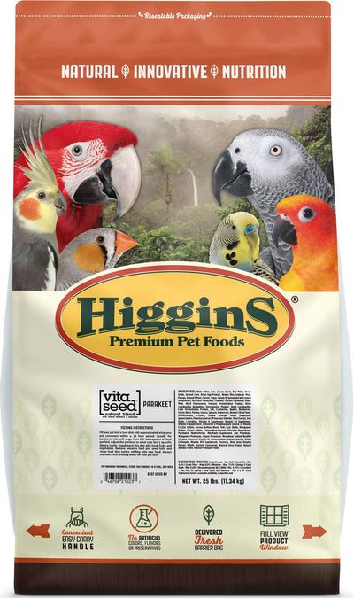 Higgins 466158 Vita Seed Parakeet Food For Birds, 25-Pound
