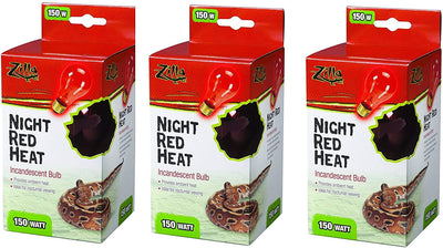Zilla Incandescent Bulb, Night Red Heat, 150 Watt (3 Pack)