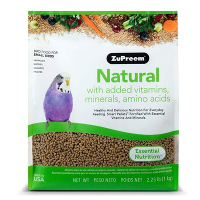 ZuPreem Natural with Added Vitamins, Minerals, Amino Acids Small Bird Food, 4...