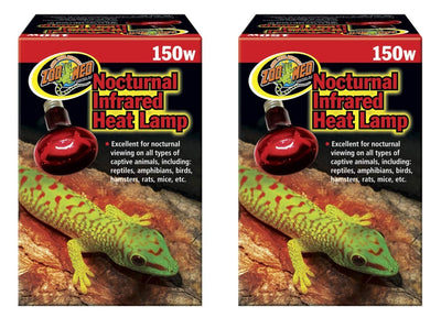 Zoo Med (2 Pack) Red Infrared Heat Lamp, 150 Watts