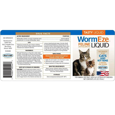 N/1 Cat Dewormer, Durvet Wormeze Feline Liquid Wormer for Cats & Kittens 4oz,...