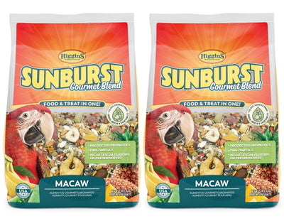 Higgins 2 Pack of Sunburst Gourmet Blend Macaw Food, 3 Pounds Each, with Prot...