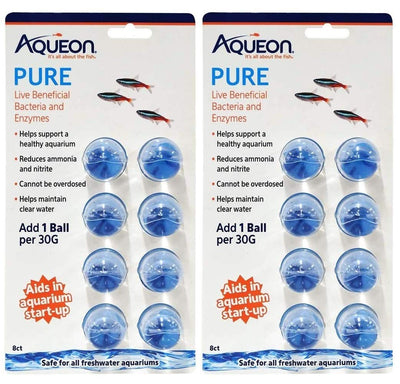 Aqueon 2 Pack of Pure Live Beneficial Bacteria and Enzymes, 8 Count Each, for...