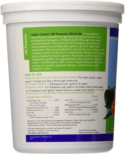 Jack's Classic All Purpose 20-20-20 Water Soluble Plant Food (1.5lbs)