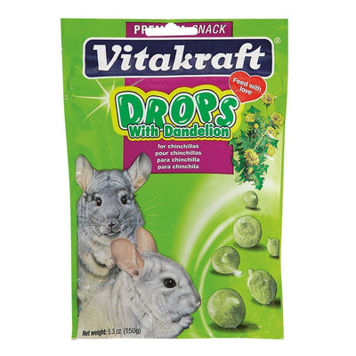 Vitakraft Chinchilla Drops with Dandelion Treat, 5.3 Ounce Pouch, 2-Pack