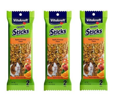 Vitakraft 6 Pack of Crunch Sticks Treats, Apple and Orange Flavor, for Guinea...