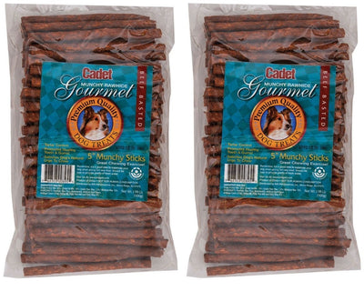 (2 Pack) Rawhide Munchy Sticks Beef, 5-Inch (100 Count Per Pack)