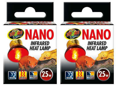 Zoo Med (2 Pack) Nano Infrared Heat Lamp, 25 Watt