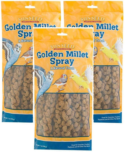 (3 Pack) Sun Seed Company BSS10971 Small Bird Millet Spray Treats, 7-Ounce Pe...