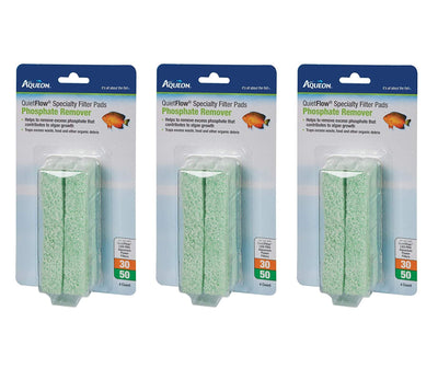 Aqueon 3 Pack of QuietFlow Specialty Filter Pads, 30/50, Phosphate Remover
