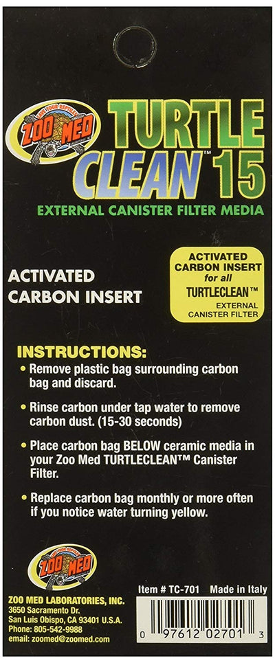 (3 Pack) Zoo Med Turtle Clean 15 Activated Carbon Inserts