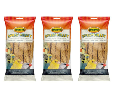 Higgins 18 Count Spray Millet, Natural Treats for All Pet and Wild Birds