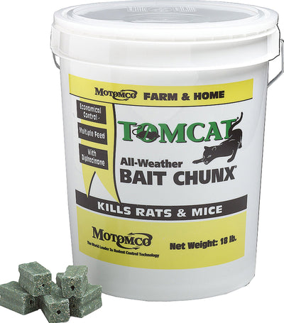 Motomco 008-32448 Tomcat All-Weather Bait Chunx Rat and Mouse Killer, 1 oz/18 lb