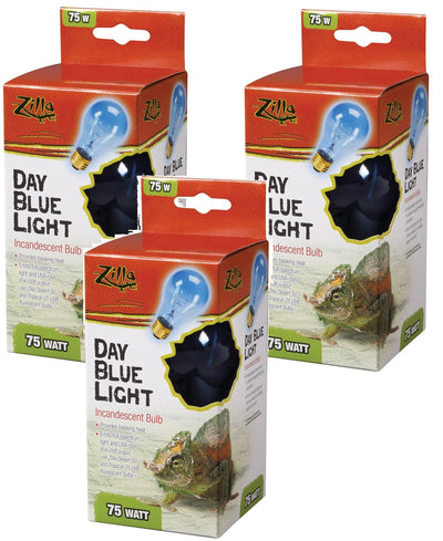 Zilla Incandescent Bulb, Day Blue Light and Heat, 50 Watt (3 Pack)