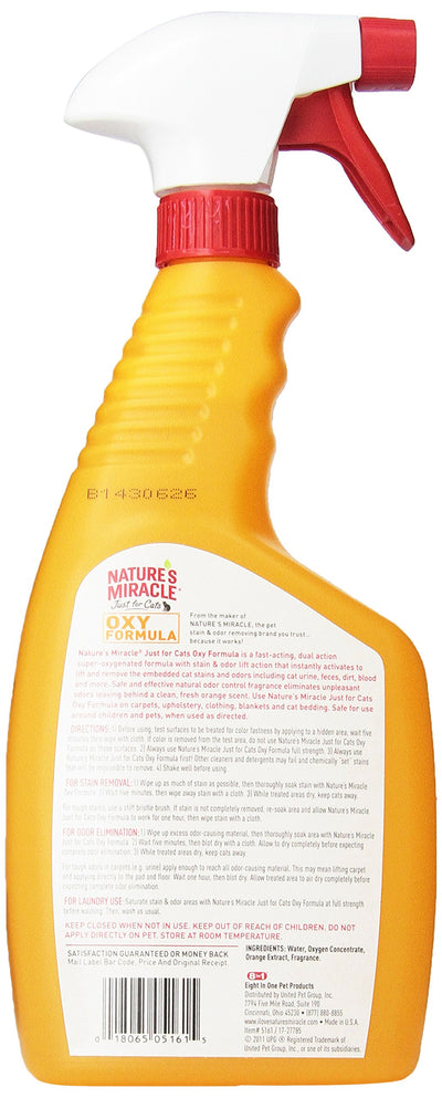 Nature's Miracle Just for Cats Orange Oxy Stain and Odor Remover, 24-Ounce (3...
