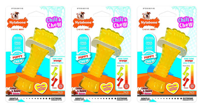 Nylabone 3 Pack of Chill and Chew Bones, Regular, Frozen Puppy Teething Toys