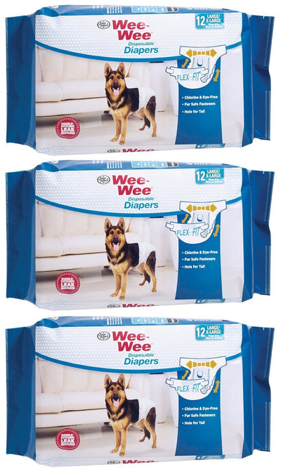 (3 pack) Wee-Wee Products Disposable Dog Diapers Large/XL